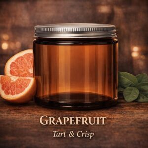 9OZ OR 15OZ AMBER JAR SOY WAX    SCENT: GRAPEFRUIT